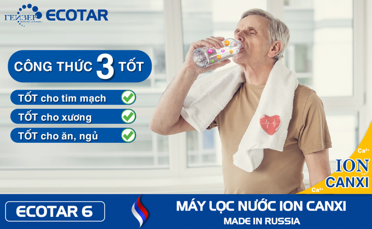 Nước Ion canxi hỗ trợ ngăn chặn loãng xương, tim mạch