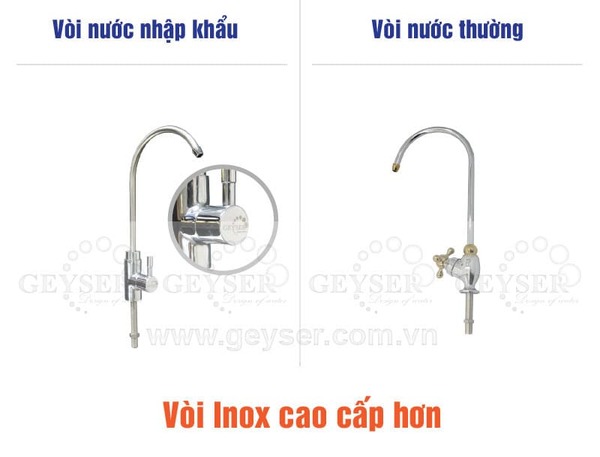 Nano Geyser Ecotar 4 được trang bị vòi nước inox cao cấp