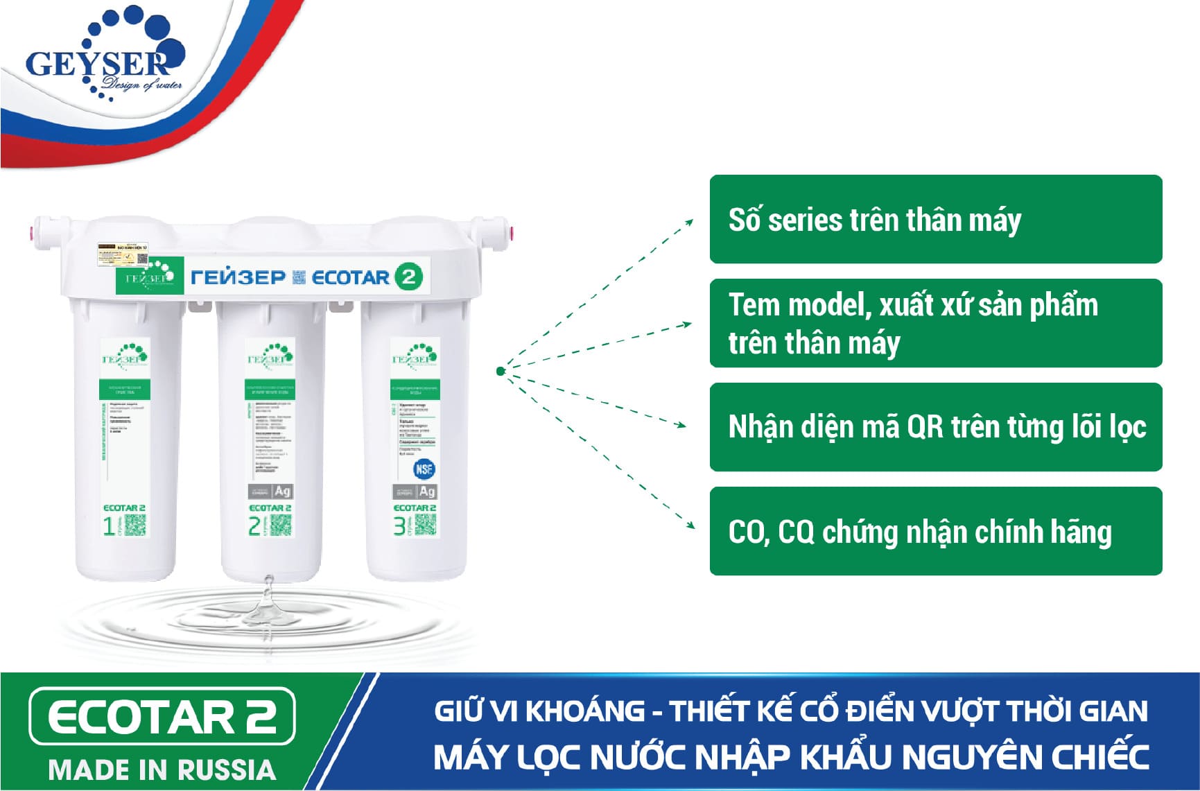 Dấu hiệu nhận biết Geyser Ecotar 2 chính hãng - Geyser Việt Nam