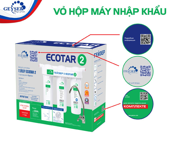 máy lọc nước không dùng điện Geyser Ecotar 2