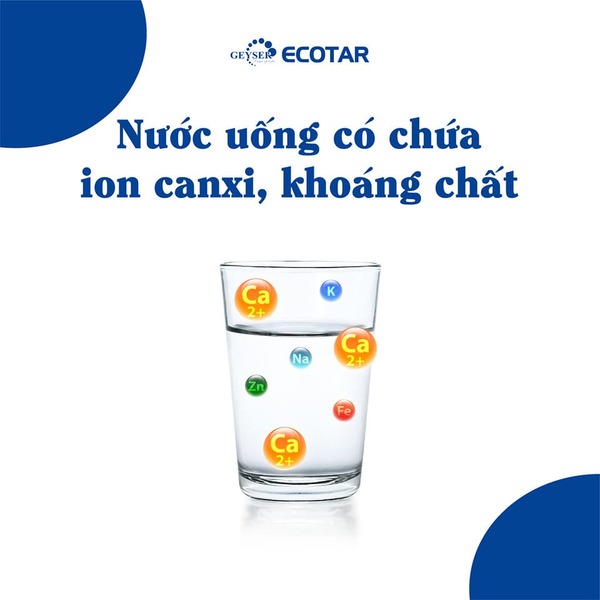 Máy lọc nước Ecotar tạo nguồn nước chứa ion canxi cung cấp cho cơ thể