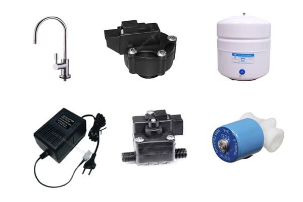 Một số linh kiện khi lắp đặt máy lọc nước RO