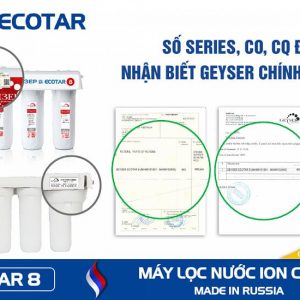 Máy lọc nước Geyser Ecotar 8 có giấy chứng nhận CO, CQ