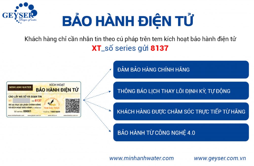 Chế độ bảo hành điện tử của Geyser mang lại nhiều lợi ích