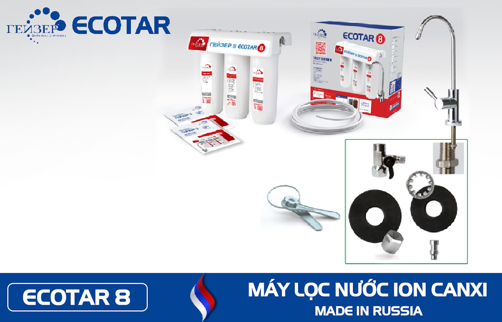 Phụ kiện đi kèm máy lọc nước Geyser Ecotar 8