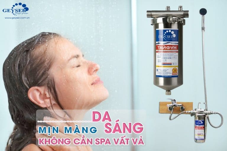 Nước từ máy Geyser Typhoon 10bb giúp làn da trở nên mịn màng hơn