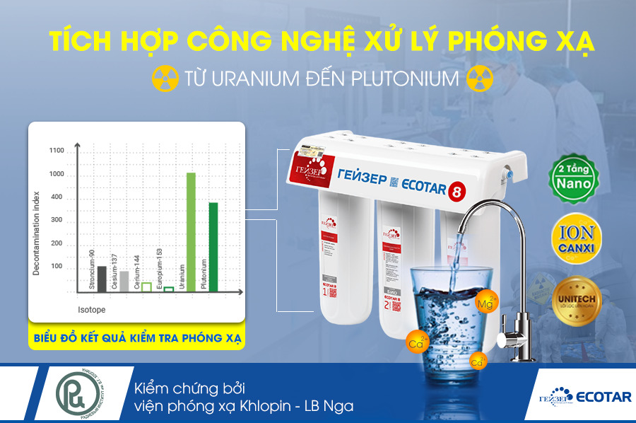 máy lọc tích hợp công nghệ xử lý phóng xạ