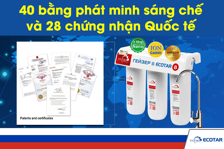e8 40 bằng phát minh sáng chế và 28 chứng nhận Quốc tế
