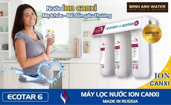 nước ion canxi từ lõi lọc thô
