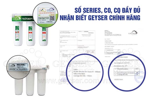 Mã số CO, CQ để xác nhận nguồn gốc may loc nuoc nano Geyser