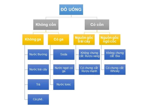 phân loại các nhóm đồ uống