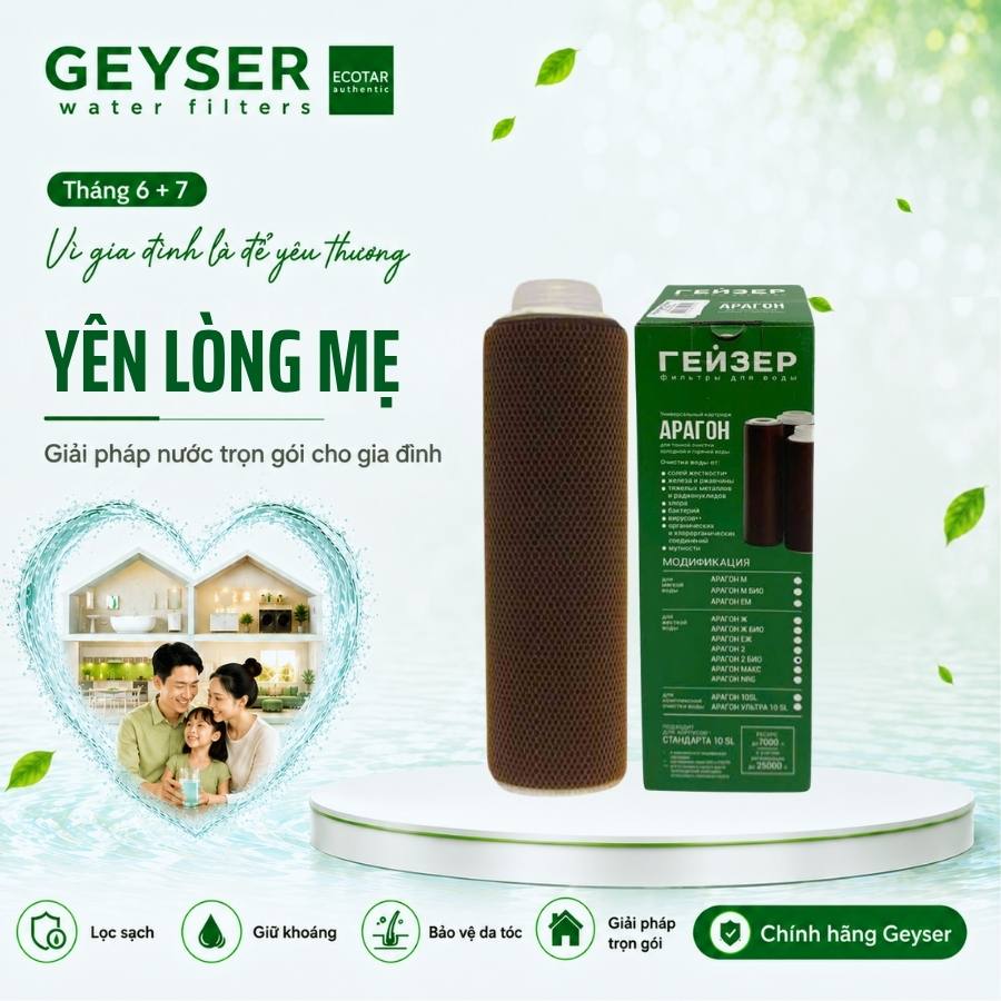 Lõi lọc Geyser Ecotar 4 Aragon Bio Ecotar nhập khẩu Châu Âu