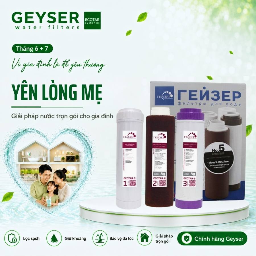Bộ lõi lọc nước nano dành cho Geyser Ecotar 6