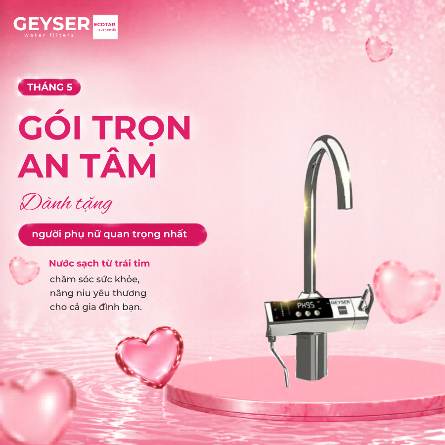 Máy lọc nước ion kiềm giàu hydro Geyser Ecotar 9 Lux