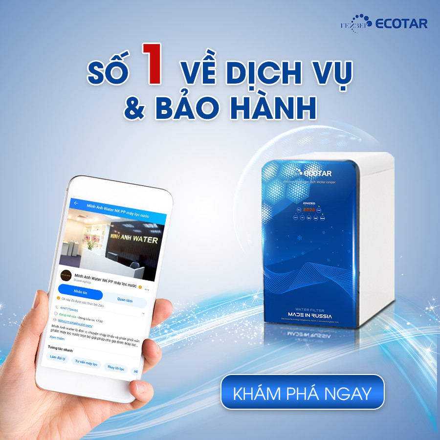 Máy lọc nước ion kiềm Geyser Ecotar 9 - Cam kết bảo hành và đồng hành mãi mãi.