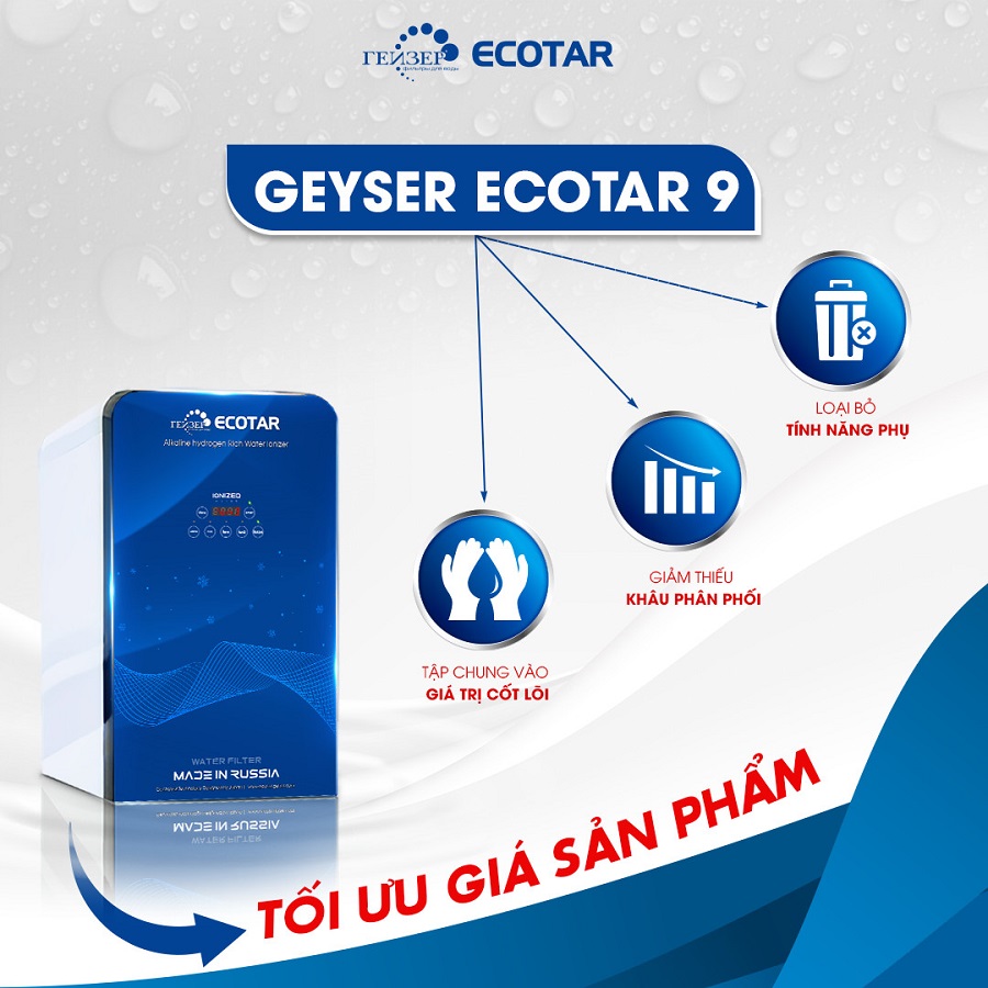 máy lọc nước ion kiềm geyser ecotar 9 Rẻ nhưng chất lượng có Rởm