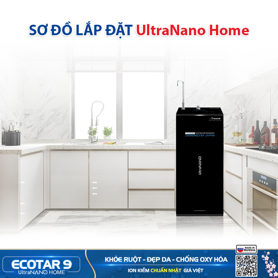 Sơ đồ lắp đặt máy lọc nước ion kiềm Geyser Ecotar 9 UltraNano Home