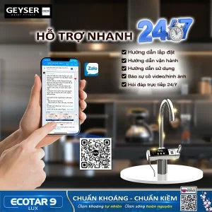 Chính sách hỗ trợ 24/7 chuyên nghiệp qua Zalo OA Geyser Việt Nam