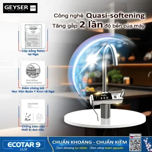 Công nghệ Quasi-Softening chống bám cặn điện cực tối ưu cho Geyser Ecotar 9 Lux