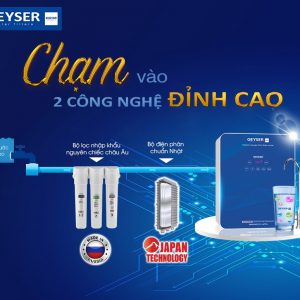Máy lọc nước ion kiềm Geyser Ecotar 9 Slim T sử dụng công nghệ điện phân chuẩn Nhật