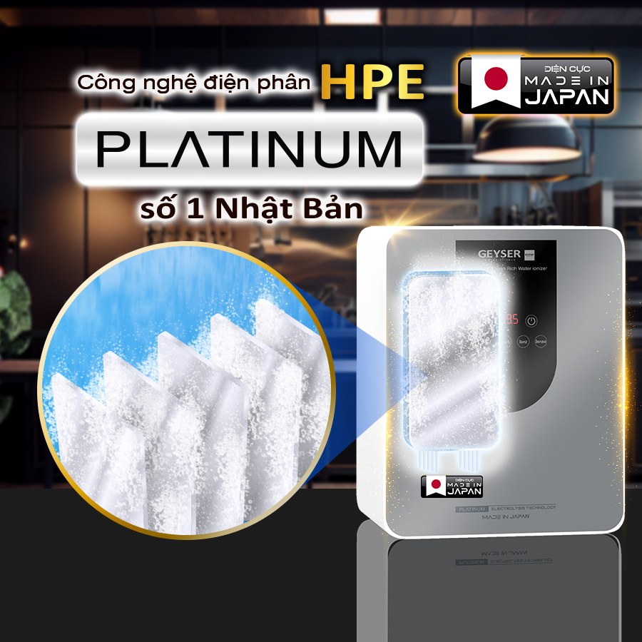 Ecotar 9 Pro sử dụng công nghệ điện phân Platinum hàng đầu tại Nhật Bản