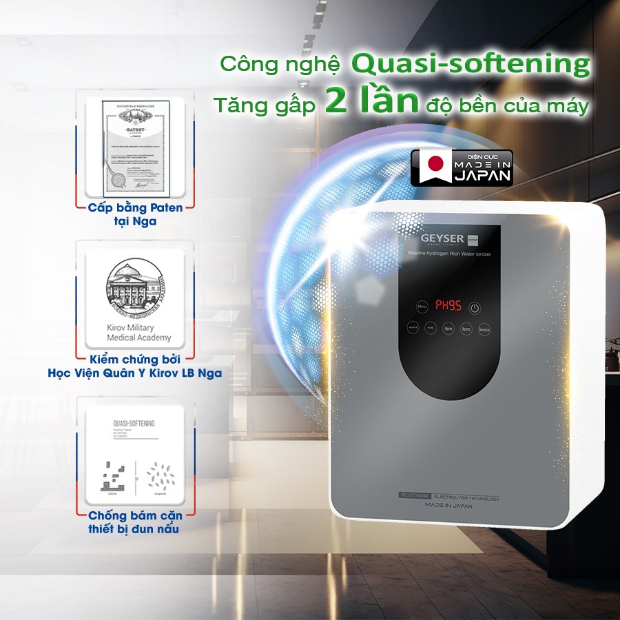 Công nghệ Quasi-Softening chống bám cặn điện cực tối ưu cho Ecotar 9 Pro