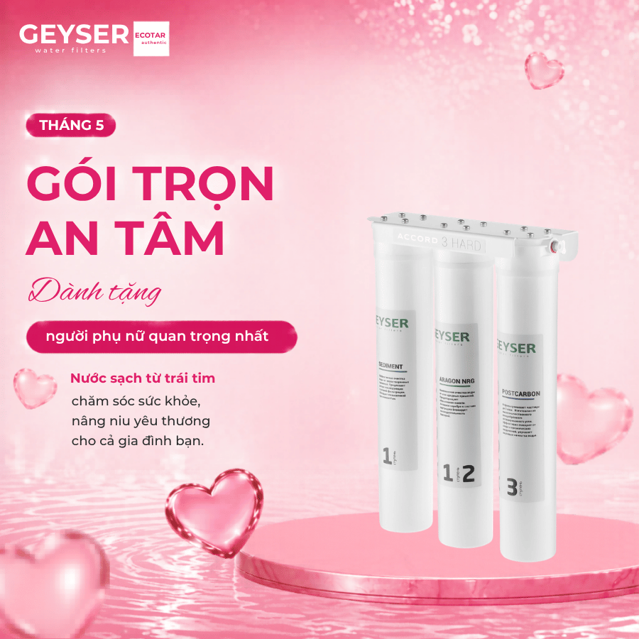 Máy lọc nước chuẩn khoáng Geyser Ecotar Accord 3 Hard cho máy pha cafe