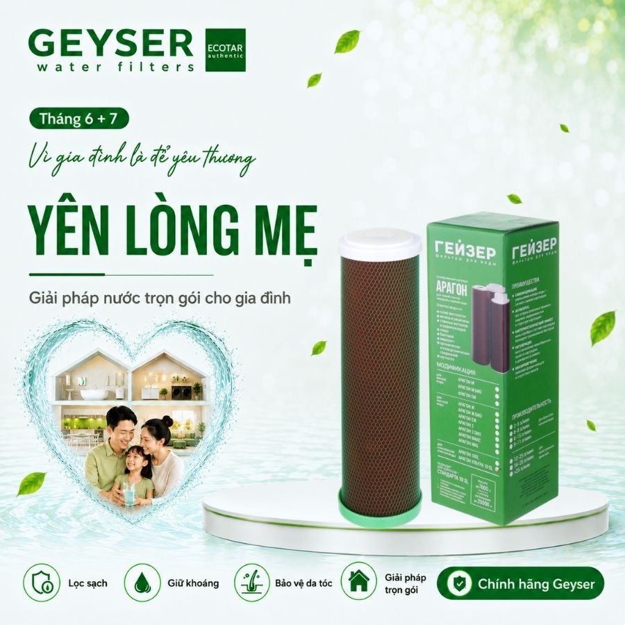 Siêu lõi lọc nước Geyser Ultra Aragon Bio thế hệ mới nhất
