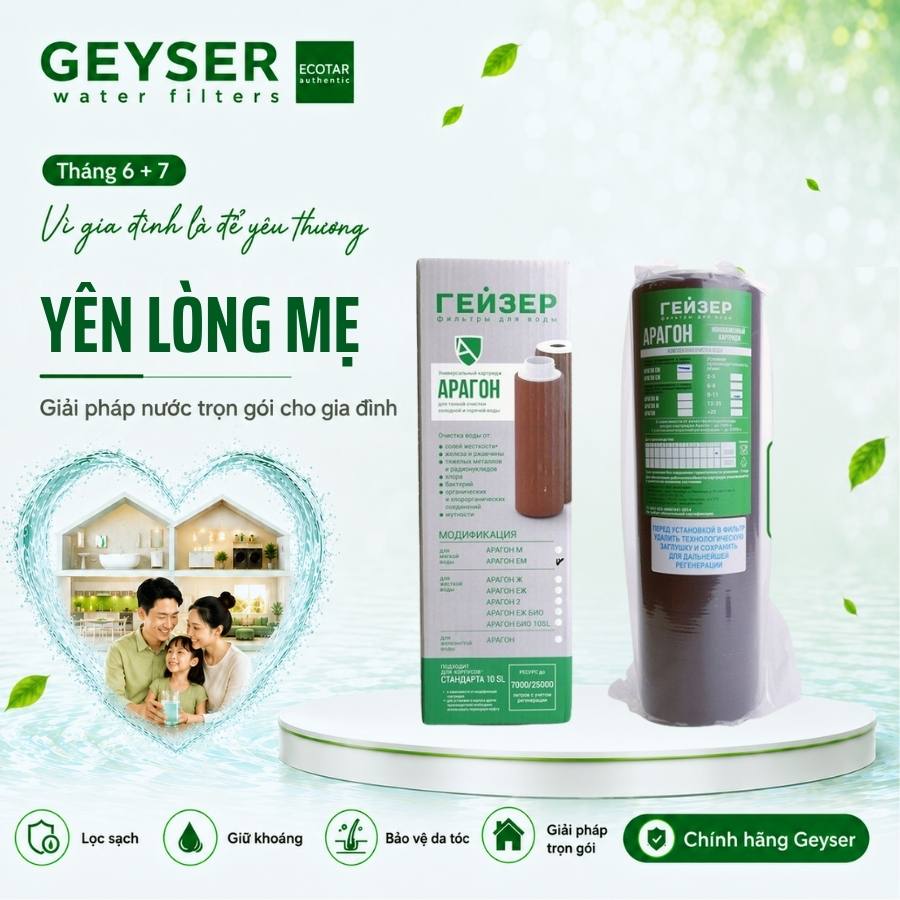 Siêu lõi lọc nước Geyser Aragon Ultra 6 in 1 thế hệ mới nhất