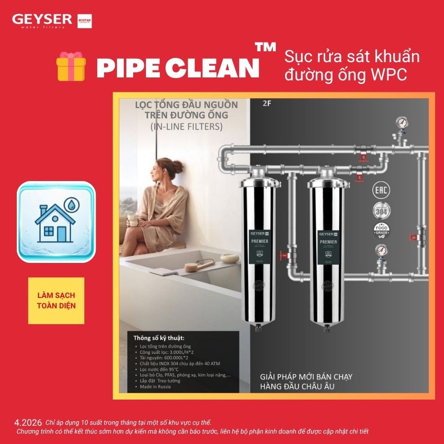 Hệ thống lọc nước tổng đầu nguồn Geyser Ecotar 2F