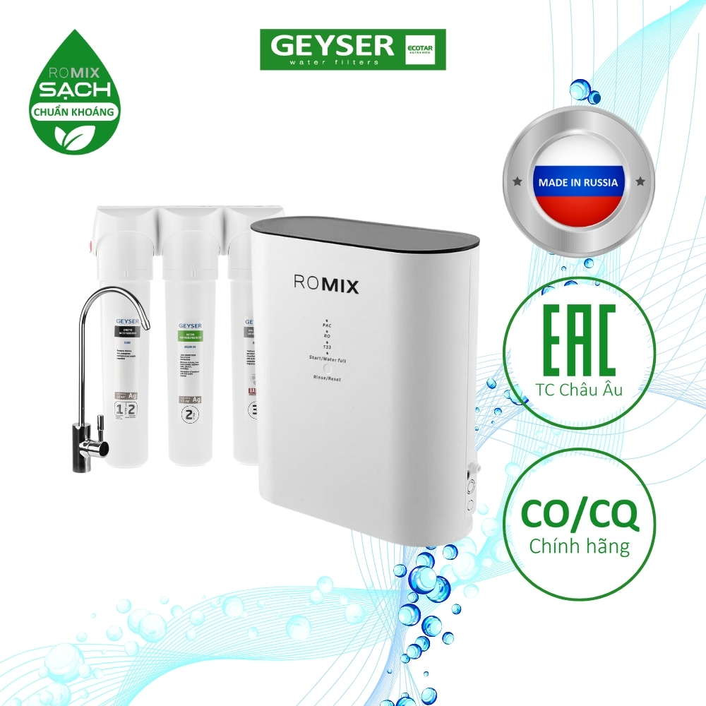 Máy lọc nước chuẩn khoáng Geyser Ecotar 4 ROMIX với bộ lọc Ecotar 4 Smart nhập khẩu châu Âu