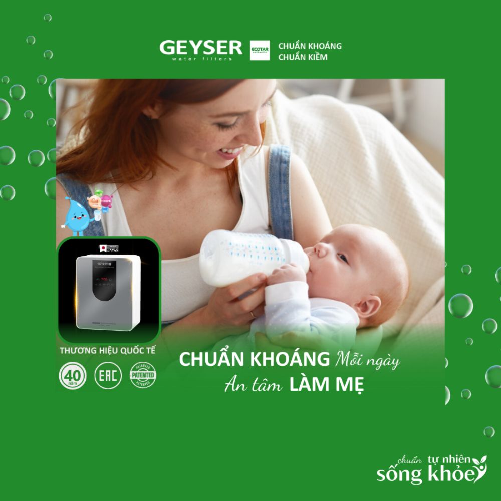 Pha sữa cho bé bằng chế độ nước trung tính ở máy ion kiềm