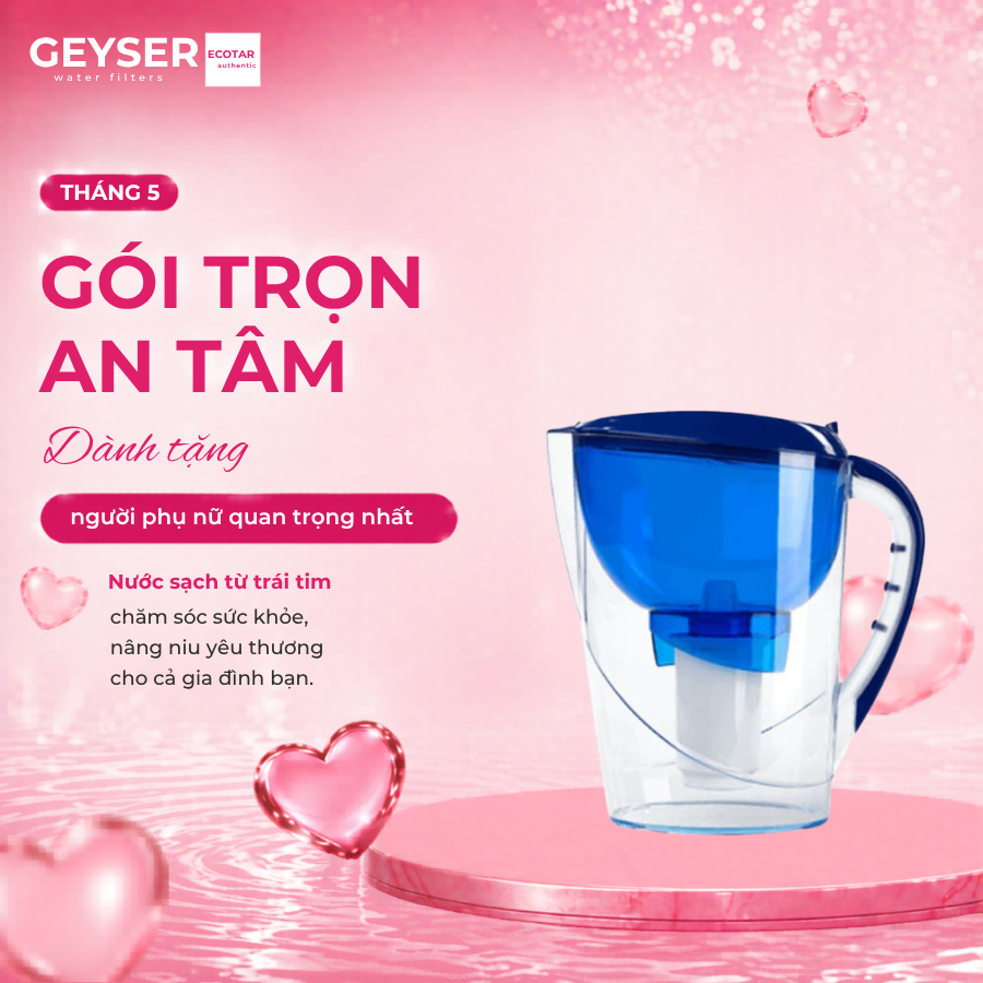 Bình lọc nước kháng khuẩn nano Geyser Aquarius 3.7L