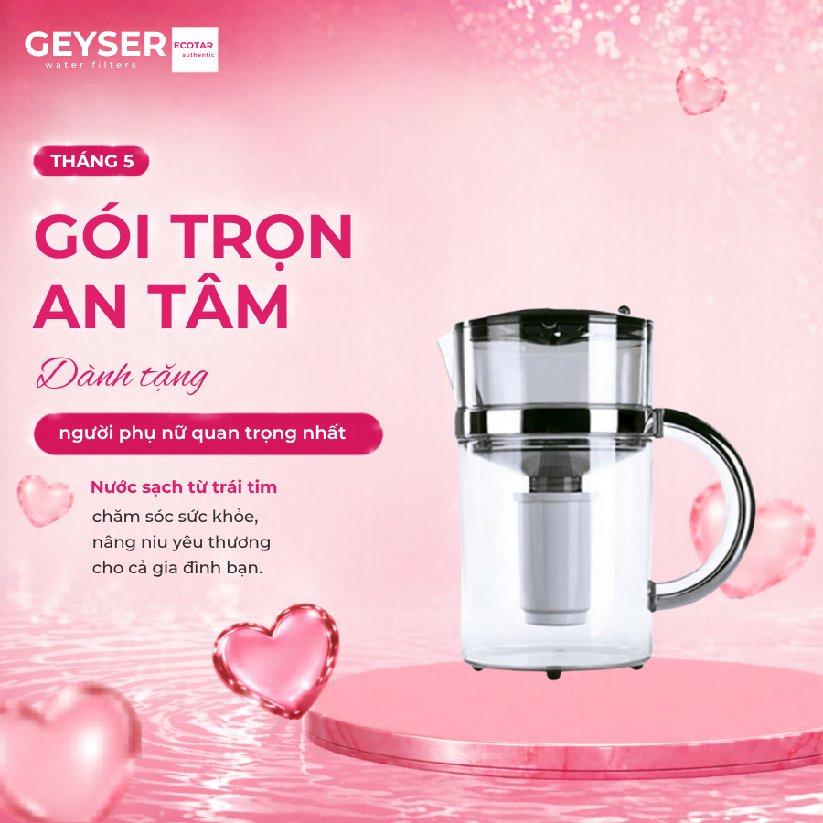 Bình lọc nước kháng khuẩn nano Geyser Mattise Chrome – 4.0
