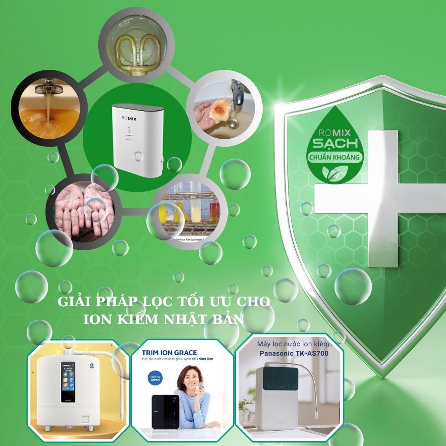 ROMIX 800G - giải pháp tối ưu cho máy lọc nước ion kiềm Nhật Bản