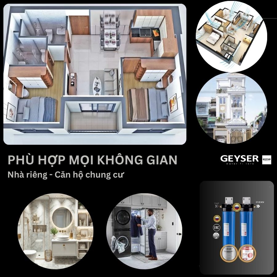 Lọc tổng đầu nguồn Geyser Ecotar Eco phù hợp chung cư, nhà riêng Lọc tổng đầu nguồn Geyser Ecotar Eco phù hợp chung cư, nhà riêng