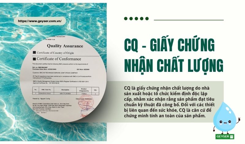 Giấy CQ nhằm để chứng minh tính hiệu quả và an toàn của sản phẩm