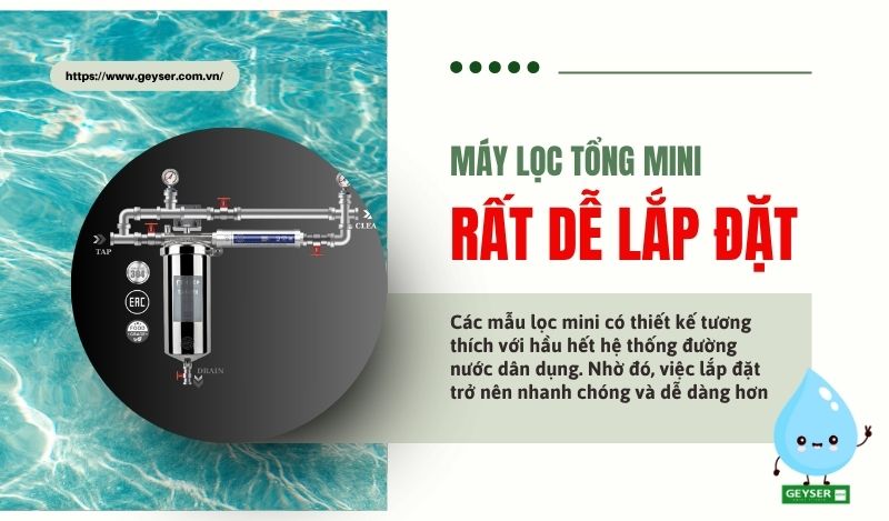 Bộ nước đầu nguồn có thiết kế đơn giản, dễ lắp đặt