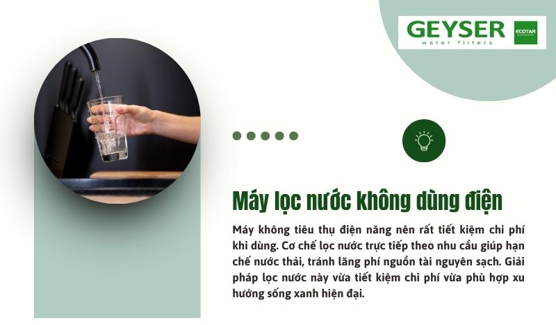 Máy lọc nước không dùng điện, không tạo nước thải