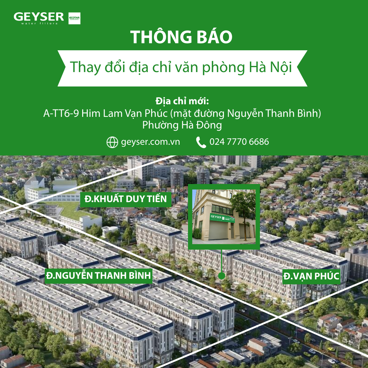 Thông báo thay đổi địa chỉ showroom