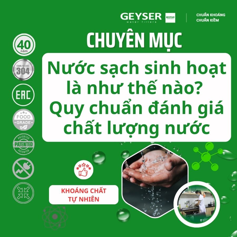 Nước sạch sinh hoạt là như thế nào? Quy chuẩn đánh giá chất lượng nước