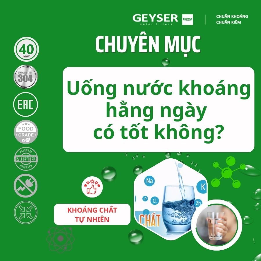 Uống nước khoáng hằng ngày có tốt không?