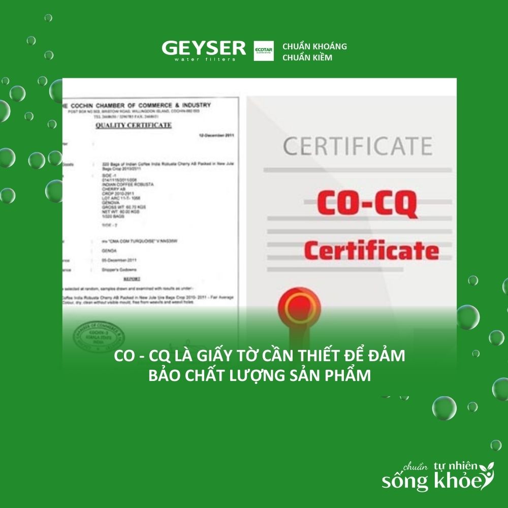 CO và CQ là giấy tờ cần thiết để đảm bảo chất lượng sản phẩm