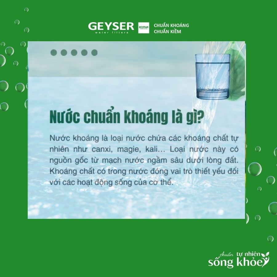 Nước lọc chuẩn khoáng giúp tăng cường sức khoẻ