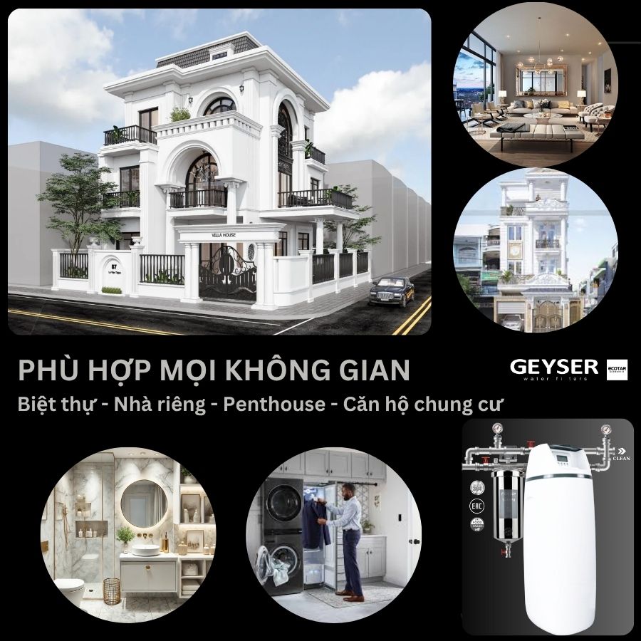 Lọc tổng đầu nguồn Geyser Ecotar 1F10S Penthouse