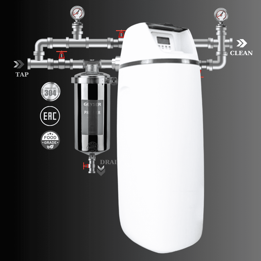 Hệ thống lọc nước tổng đầu nguồn làm mềm nước Geyser Ecotar 1F10S