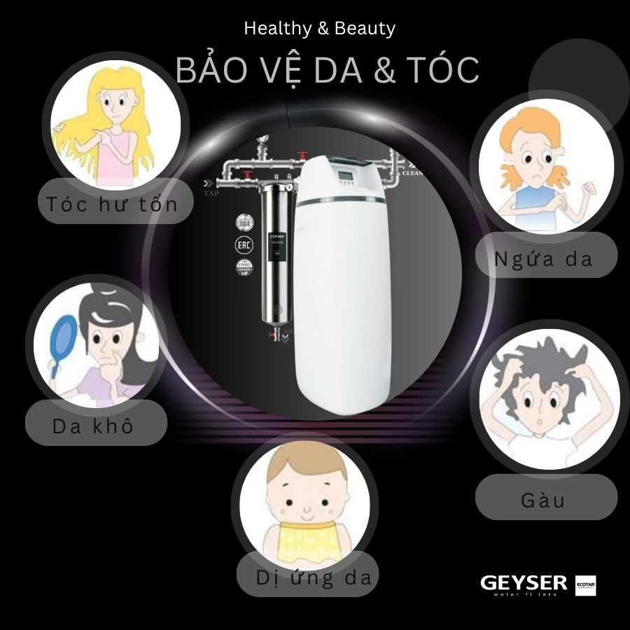Lọc tổng đầu nguồn Geyser Ecotar 1F20S bảo vệ da