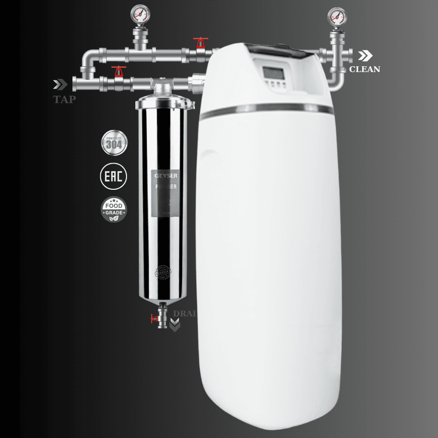 Hệ thống lọc nước tổng đầu nguồn làm mềm nước Geyser Ecotar 1F20S