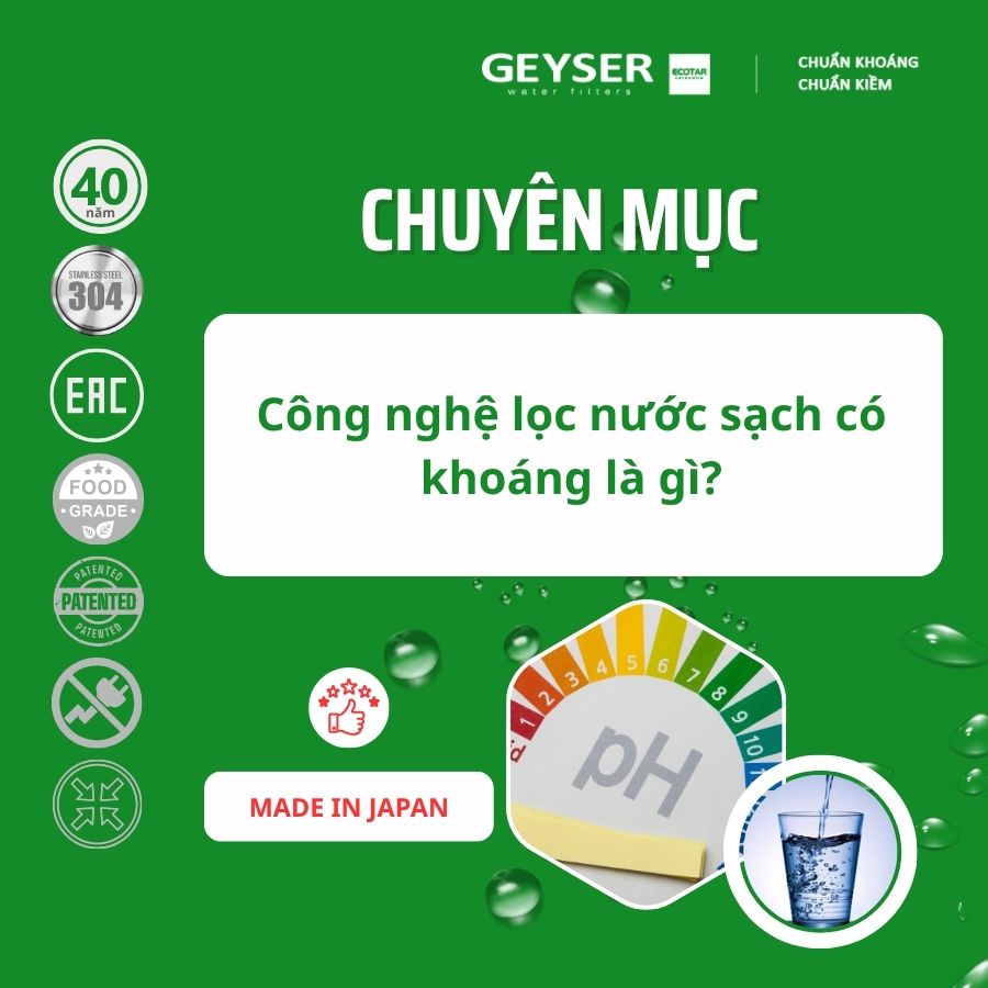 Công nghệ lọc nước sạch có khoáng là gì? Giải pháp MỚI từ Geyser LB Nga