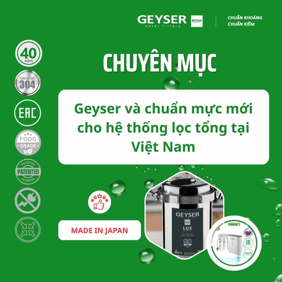 Geyser và chuẩn mực mới cho hệ thống lọc tổng tại Việt Nam